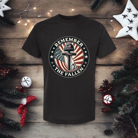 Remember The Fallen Black T-Shirt - Picture 1 of 1